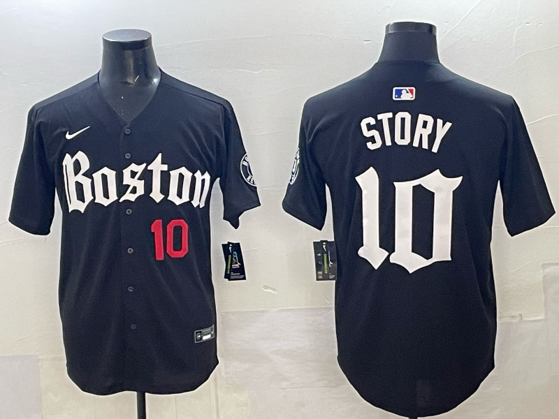 Men Boston Red Sox #10 Story black 2025 Nike MLB Jersey 0013